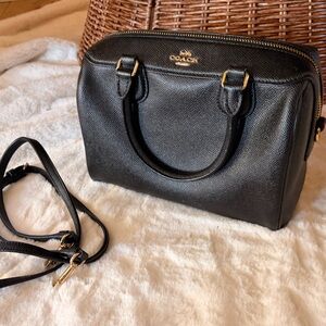Coach Black Leather Satchel Bag